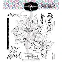 Colorado Craft Company Big & Bold Poinsettia Blessings Clear Stamps