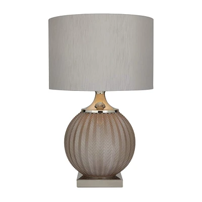 Grey Polyester Transitional Table Lamp, 27" x 17" x 17"