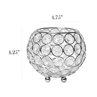 Elegant Designs™ Chrome Crystal Circular Bowl Candle Holder