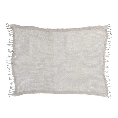 Natural Cotton Knit Throw Blanket with Tassels