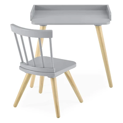 Delta Children Gray & Natural Essex Desk & Chair Set