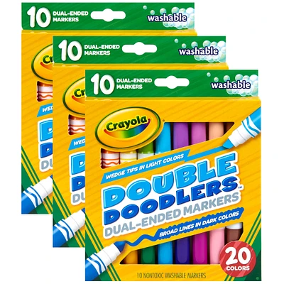 Crayola® Dual-Ended Washable Double Doodlers Markers, 3 Packs of 10