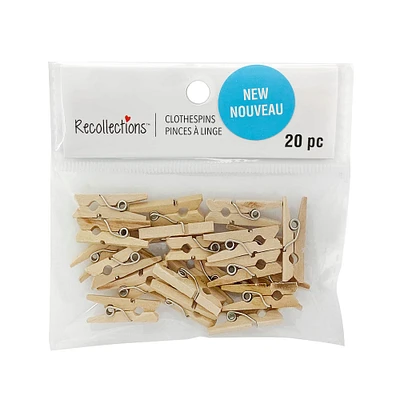 Mini Natural Clothespins by Recollections™