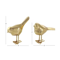 CosmoLiving by Cosmopolitan Gold Modern Bird Sculpture Set