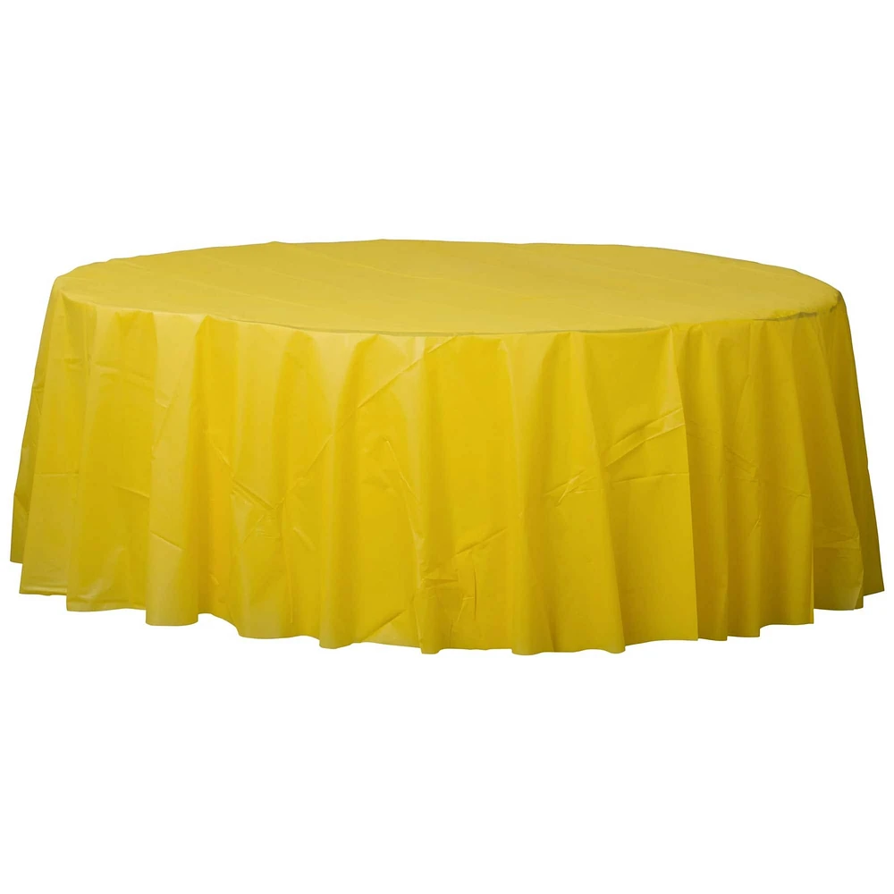 84" Round Plastic Table Cover, 6ct.