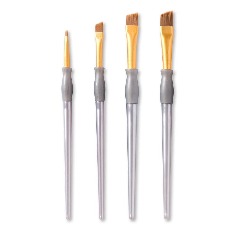 Brown Taklon Angular Brushes By Craft Smart®