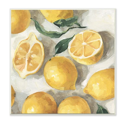 Stupell Industries Citrus Fruits Sliced Lemon Pile Over White, 12" x 12"