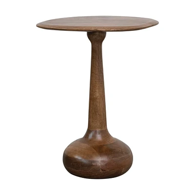 21" Modern Sculptural Wood End Table