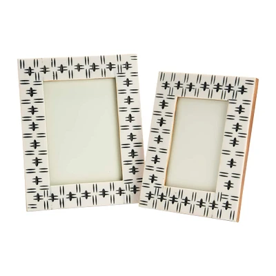 2 Pack Black & White Photo Frame