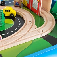 Toy Time Wooden Train Set Table