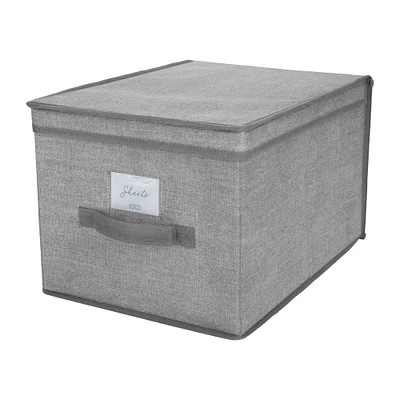 Simplify 12" Heather Gray Storage Box