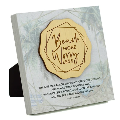 Beach More Worry Less Meadow Wood Plaque