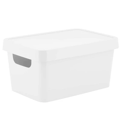 Simplify Small White Vinto Storage Box with Lid