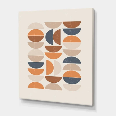 Designart - Abstract Sun and Moon S In Blue and Orange - Modern Canvas Wall Art Print