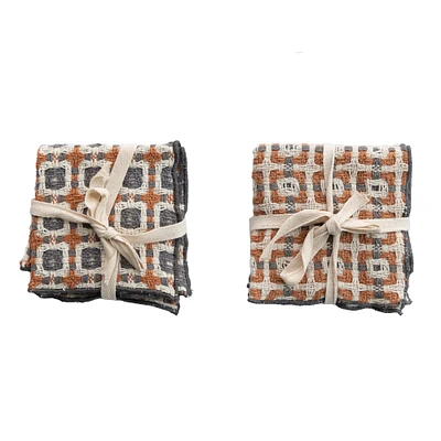 Cotton Dobby Dish Cloths with Pattern Set