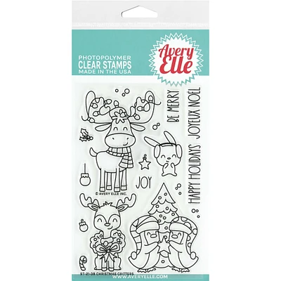 Avery Elle Christmas Critters Clear Stamp Set