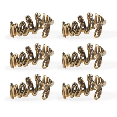 DII® Merry Napkin Rings, 6ct.