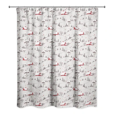 Snowy Village Shower Curtain