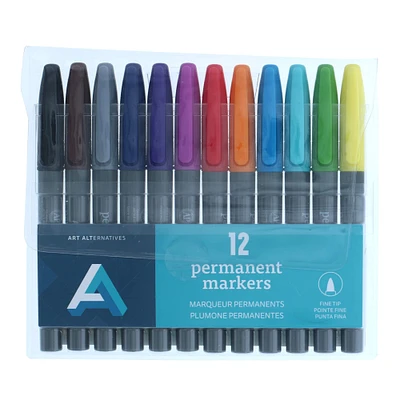 12 Packs: 12 ct. (144 total) Art Alternatives Fine Tip Permanent Marker Set