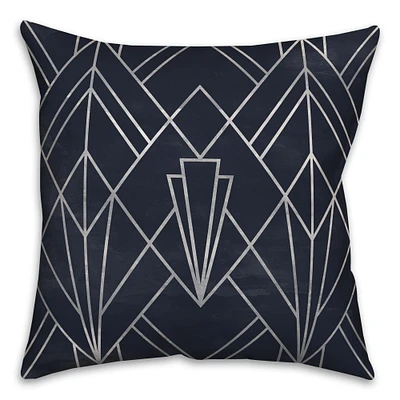 Navy White Depattern  18" x 18" Throw Pillow