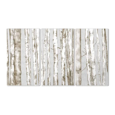 Stupell Industries Neutral Gray Birch Tree Forest Landscape Wall Plaque Set