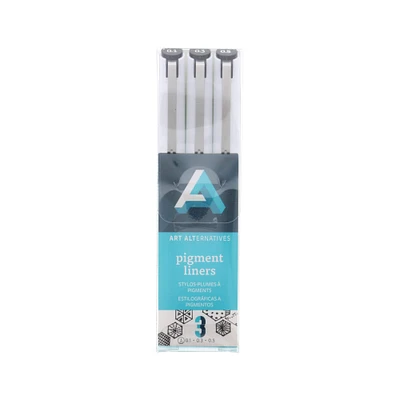 Art Alternatives Black Pigment Liner Pen 3 Piece Set