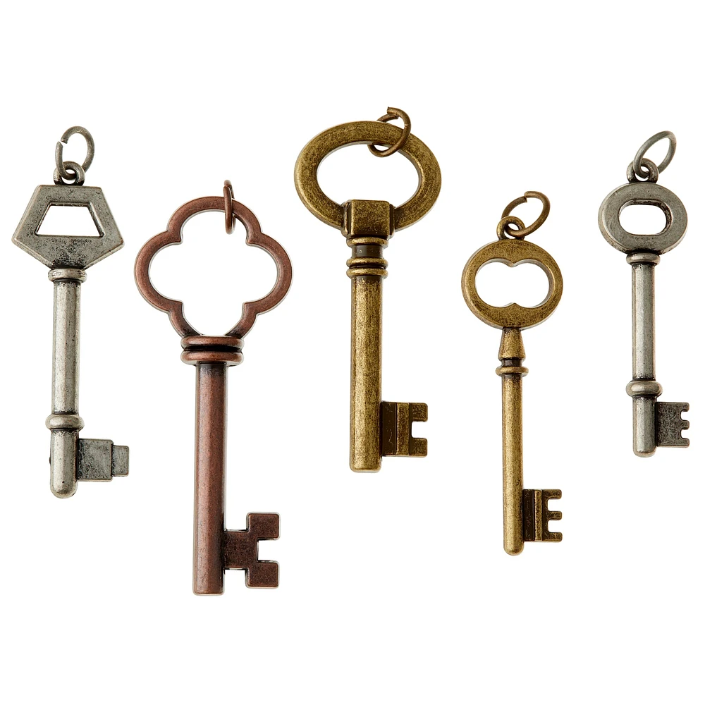 Found Objects™ Multicolor Key Charms by Bead Landing™