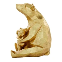 CosmoLiving by Cosmopolitan Gold Resin Modern Bear Sculpture, 10" x 6" x 8"