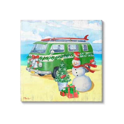 Stupell Industries Nautical Christmas Holiday Beach Canvas Wall Art