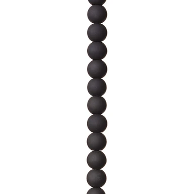 Black Glass Round Beads, 8mm by Bead Landing™
