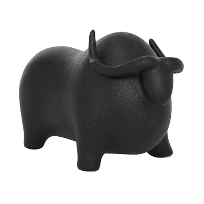 The Novogratz 12" Black Contemporary Bull Sculpture