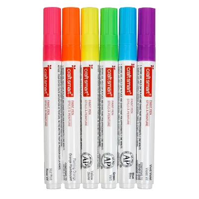 12 Packs: 6 ct. (72 total) Fluorescent Broad Line Paint Pen Set by Craft Smart®