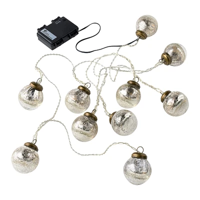 10ct. Warm White LED Silver Globe String Lights by Ashland®