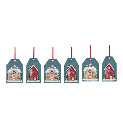 Winter House Tag Ornament Set