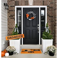 RugSmith Black Machine Tufted Happy Halloween Owls Doormat