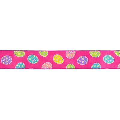 2.5" x 10yd. Easter Egg Design Wired Spring Craft Ribbon