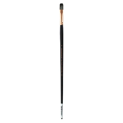 Connoisseur® Black & White Hog Bristle Long Handle Flat Brush