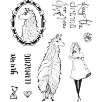 Jane Davenport Whimsical & Wild Collection Llama Drama Clear Stamps Set