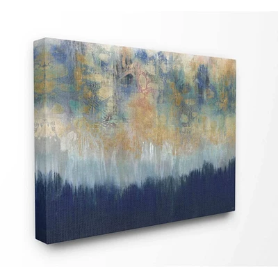 Stupell Industries Gold & Blue Abstract Canvas Wall Art