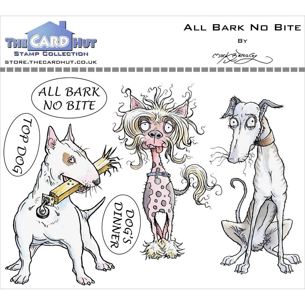 The Card Hut Pets All Bark No Bite Clear Stamps by Mark Bardsley