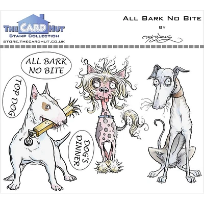 The Card Hut Pets All Bark No Bite Clear Stamps by Mark Bardsley