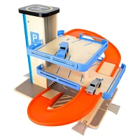 Small Foot Wooden Toys Multi-Level Parking Garage Complete Playset