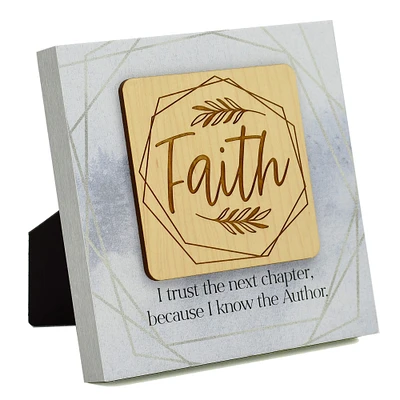 6" Faith I Trust Wood Plaque