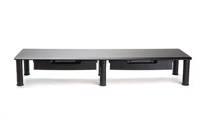 Mind Reader Black Large Dual Monitor Drawer Stand