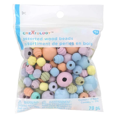 Pastel Assorted Wood Beads by Creatology™