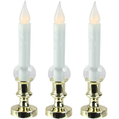 8.5" White LED Flickering Candle Lamps, 3ct.