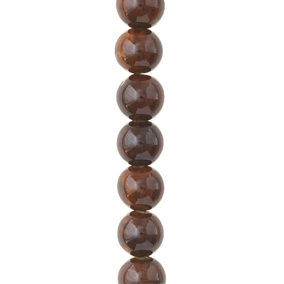 Amber Ceramic Round Beads, 12mm by Bead Landing™