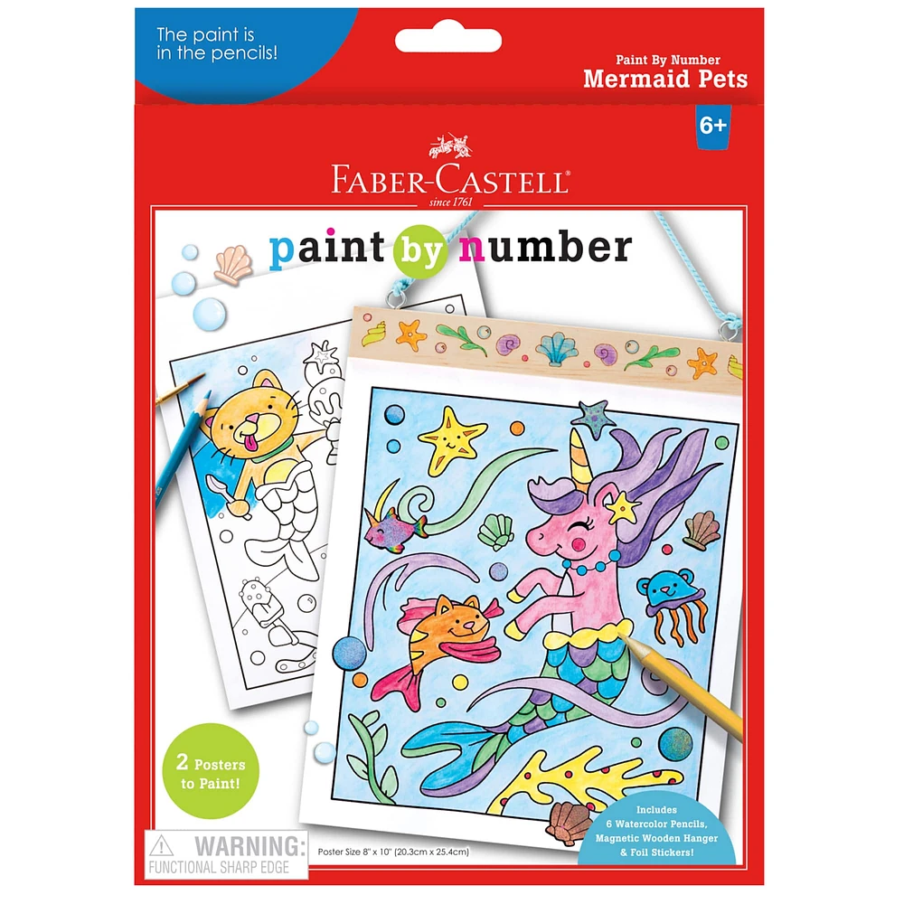 Faber-Castell® Mermaid Pets Paint by Number Wall Art Kit