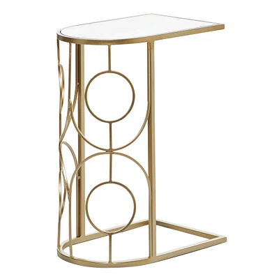 24" Gold Contemporary Metal Accent Table