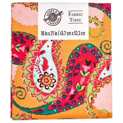 Orange Paisley Cotton Fashionable Fabric by Loops & Threads®